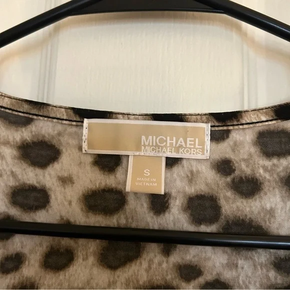 Michael Kors Animal Print Cheetah Print Long Sleeve Dress Size Small - Picture 4 of 6